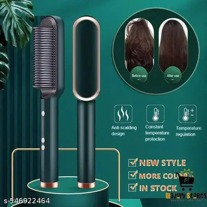 Professional Hair Straightener Tourmaline Ceramic Hair Curler Brush Hair Comb