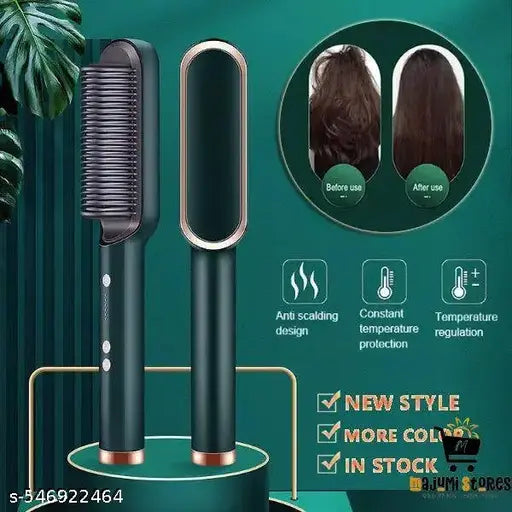 Professional Hair Straightener Tourmaline Ceramic Hair Curler Brush Hair Comb